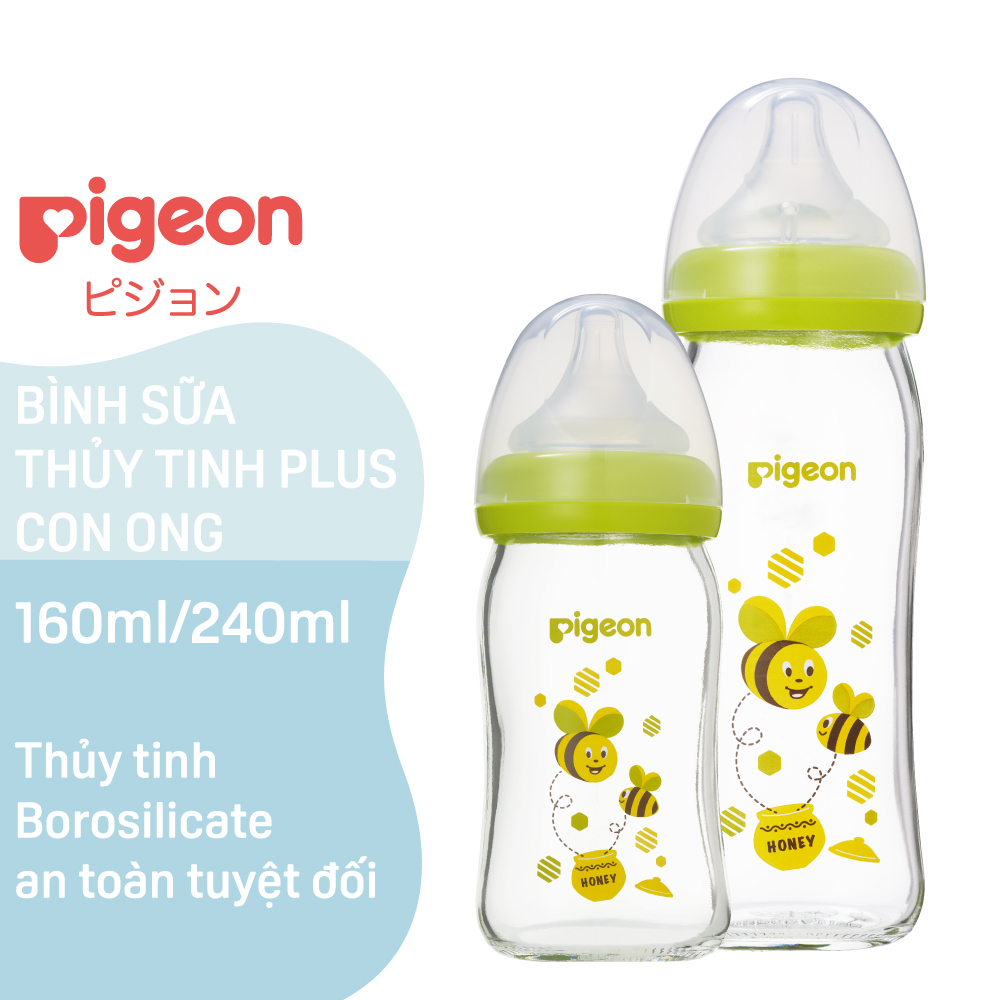 Bình Sữa Thuỷ Tinh Plus Pigeon 160ml (SS)