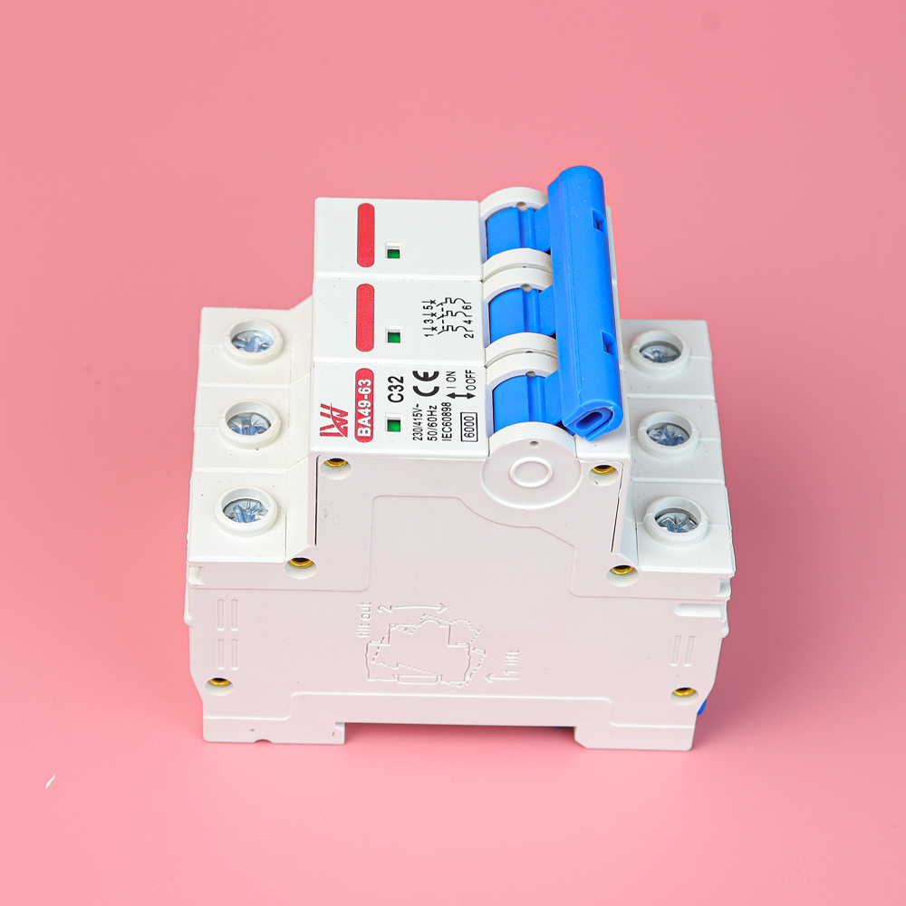 Aptomat ngắt mạch LW MCB AC 3P CB tép  Bảo vệ quá tải ngắn mạch