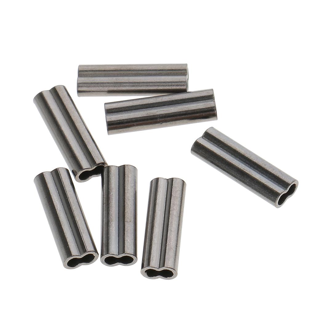 100Pcs 1.2/1.5mm Double Barrel Fishing Crimps for Fishing Rig Making 10mm