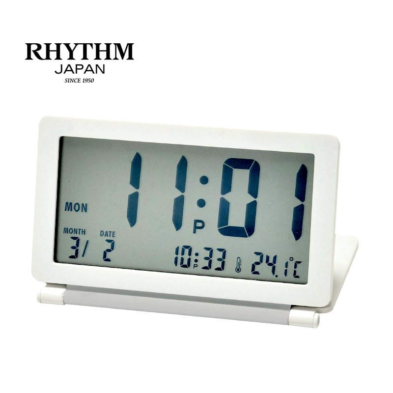 Đồng hồ điện tử Nhật Bản Rhythm LCT098NR03 - Kt 10.3 x 6.3 x 1.6 cm, 70g