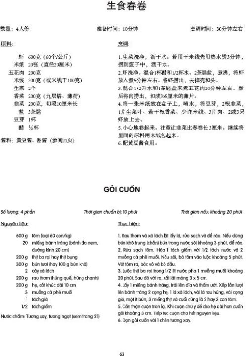 Những Món Ngon Việt Nam - Song Ngữ Hoa - Việt