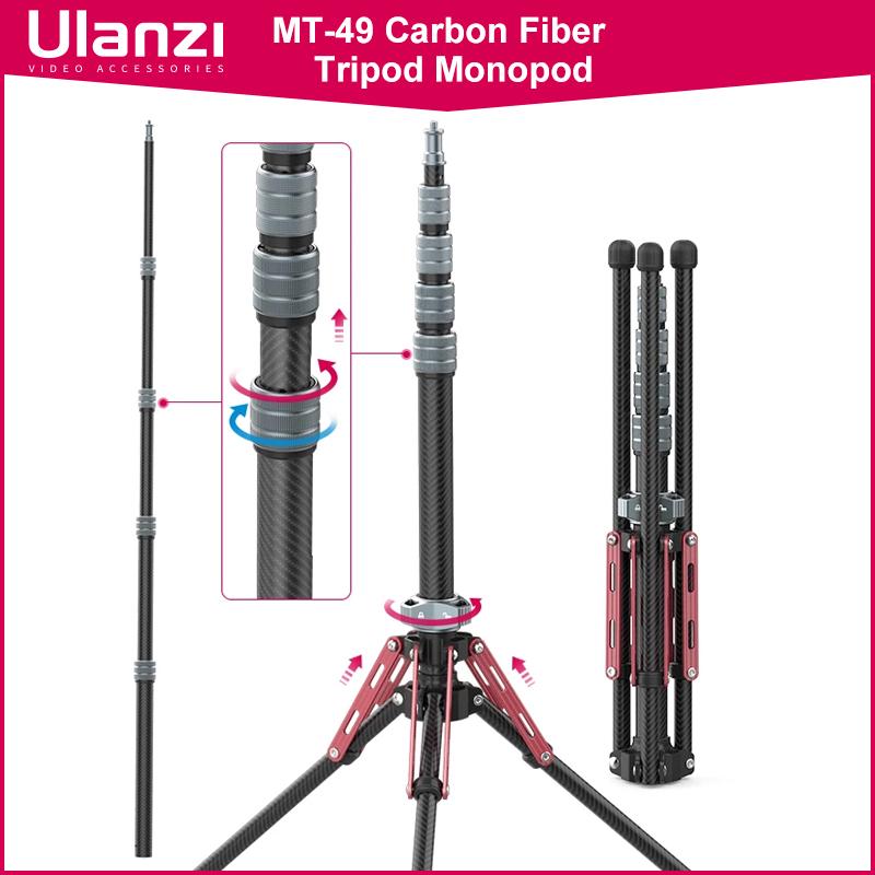 Ulanzi MT-49 Chân máy một chân bằng sợi carbon với giá đỡ phía dưới có thể tháo rời Thanh cân bằng Chân máy du lịch ngoài trời siêu nhẹ Tải trọng 1,5Kg Màu sắc: MT-49