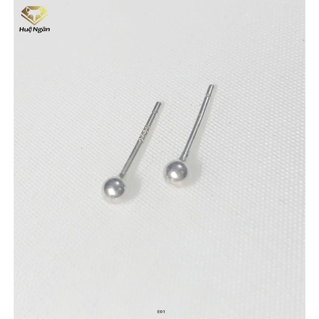Bông tai bạc 925 Huệ Ngân - Hạt châu E01