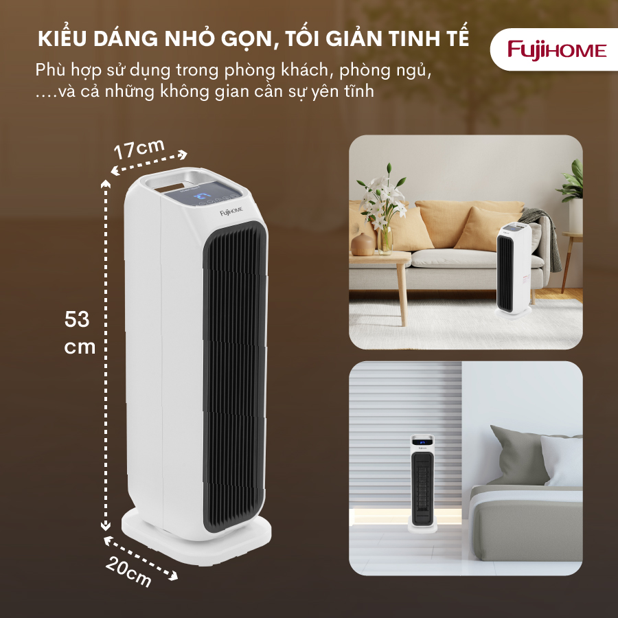 Máy sưởi gốm Nhật Bản FH3000 không khô da Fujihome, máy sưởi ấm điện không đốt oxy tiết kiệm điện tự ngắt không dầu - Hàng Nhập Khẩu