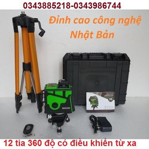 Máy cân mực laser 12 tia 360 độ có điều khiển