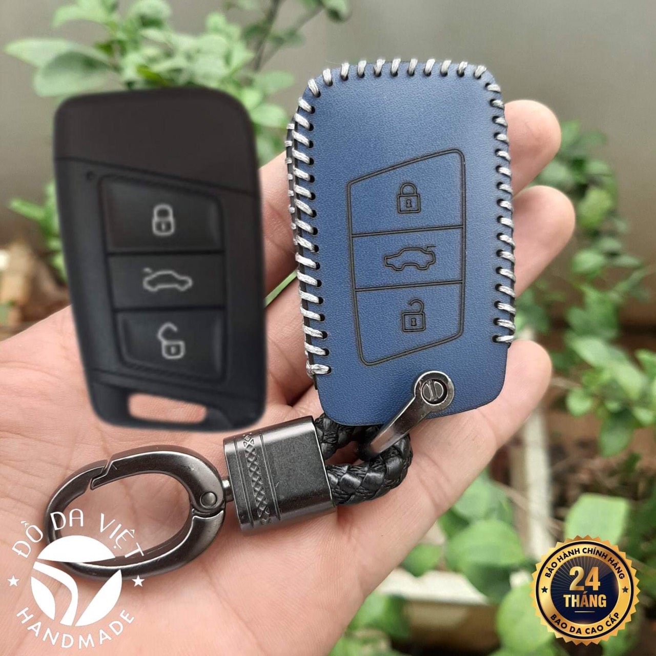 Bao da Chìa khóa Volkswagen Teramont , bảo hành 2 năm da bò thật 100