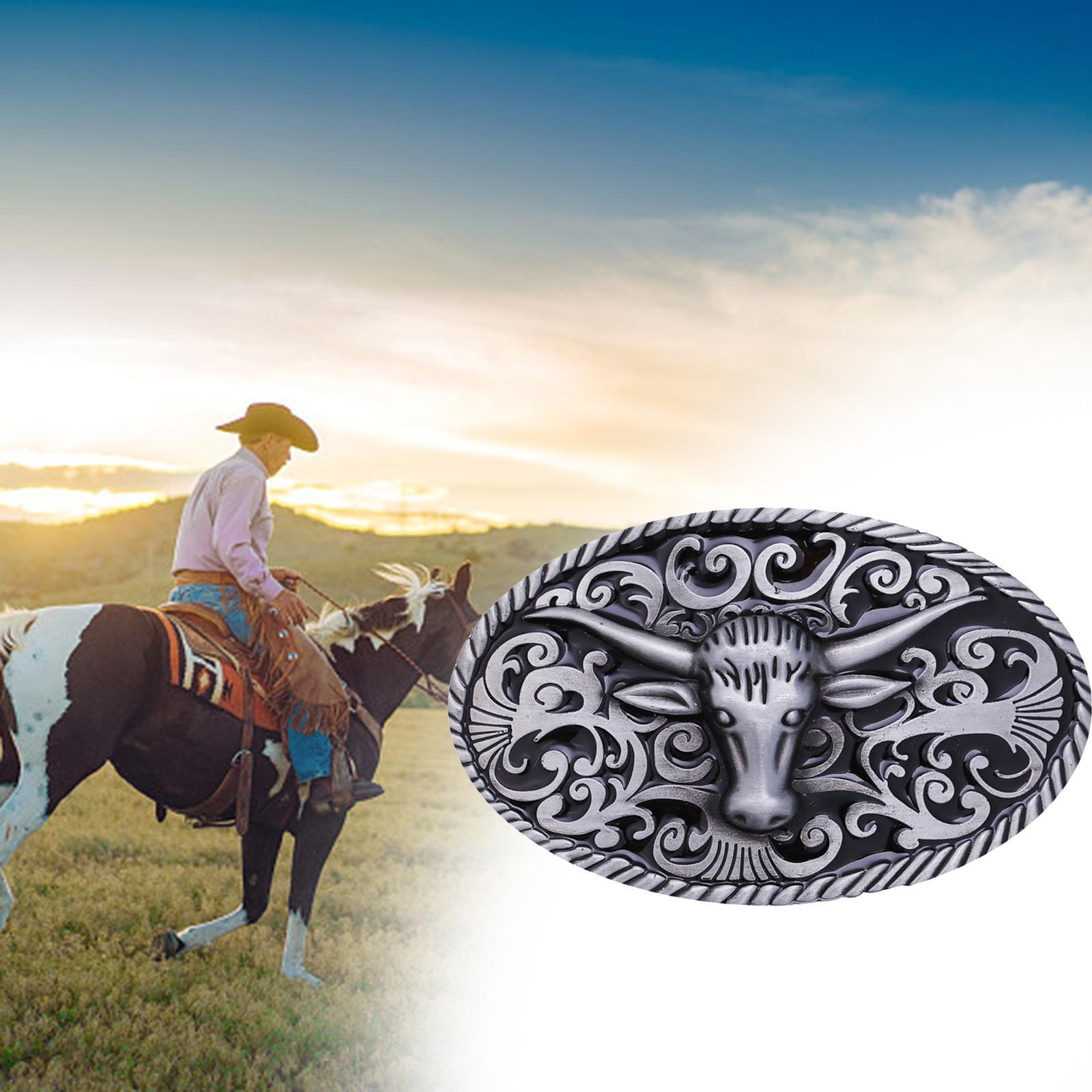 Retro Western Belt Buckle Cowboy Novelty Unique for Men Women Antique Fits Belt