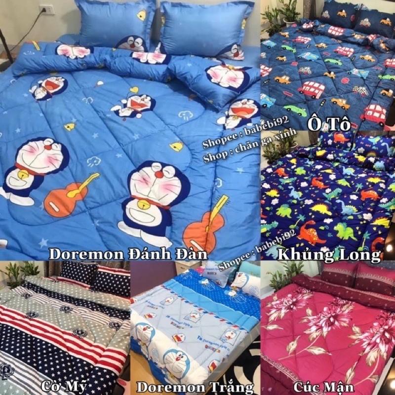 Bộ 5 món chăn ga gối chăn bông cotton poly hàng việt nam xuất khẩu