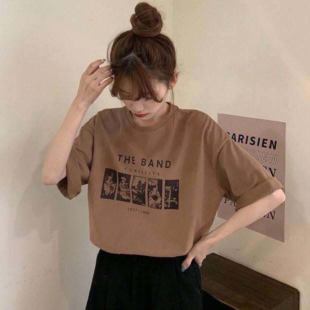 Hình ảnh Áo thun tay lỡ form rộng unisex - Áo phông nam nữ oversize - T shirt the band