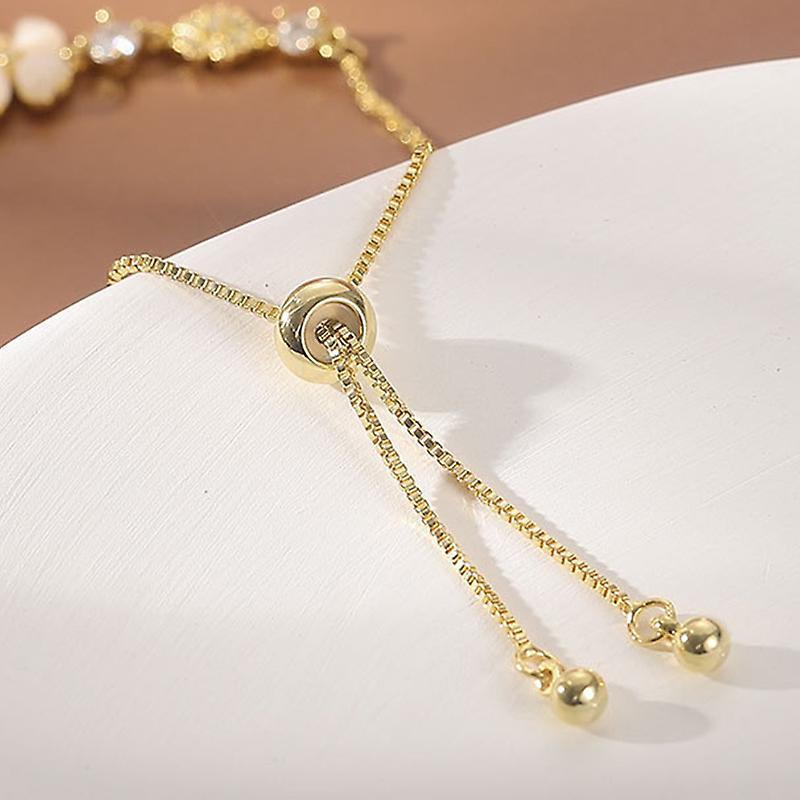 Vòng Tay Cỏ Bốn Lá Thời Trang Vòng Tay Pha Lê Tinh Tế Trang Sức Duyên Dáng Phụ Kiện Thanh Lịch