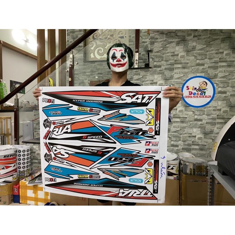 Tem rời dành cho xe Satria Fi dán xe đen nhám