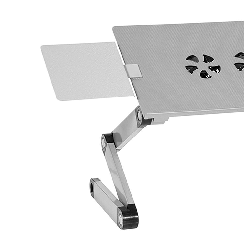 Adjustable Laptop Cooling Stand Lap Desk with Mouse Tray Ergonomic Height Angle Aluminum Alloy Desktop Tray Computer Riser Table Cooler Folding Holder
