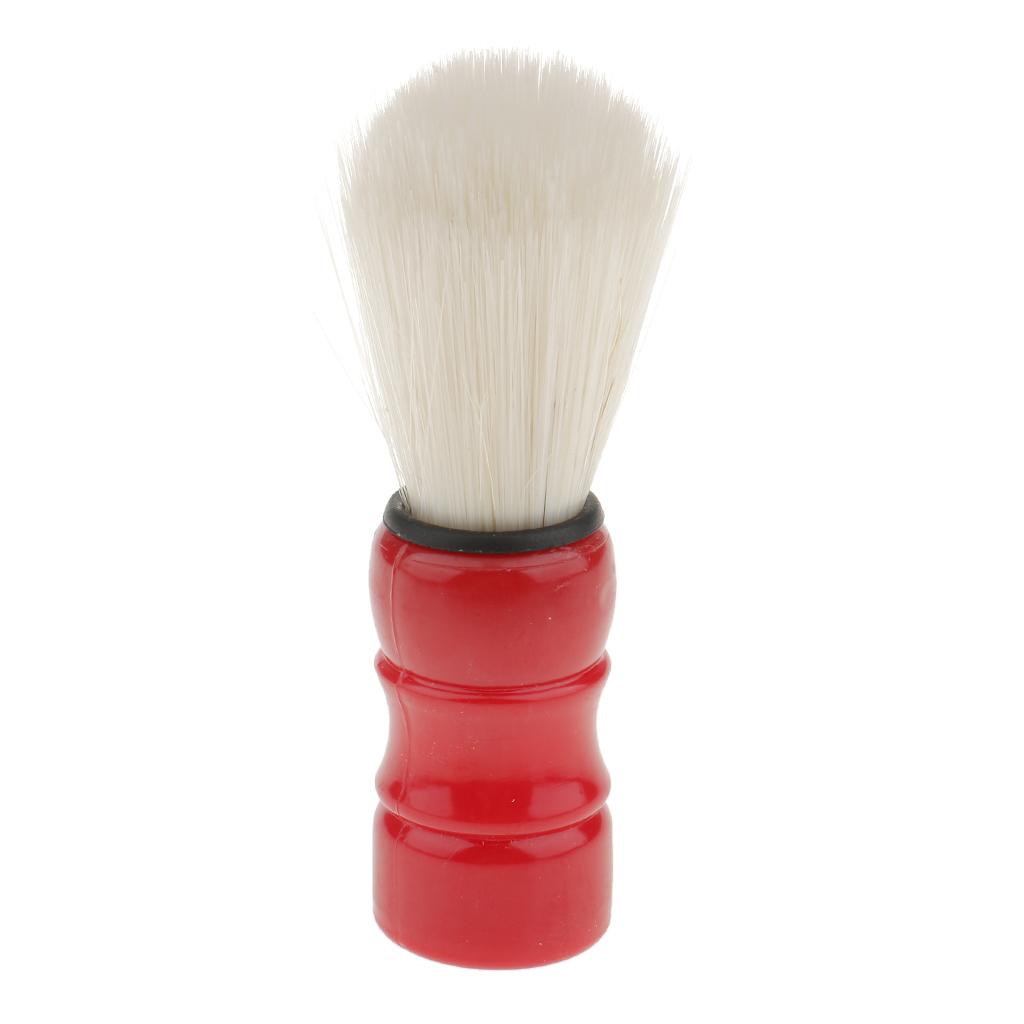 2 Pieces Men Salon Barber Shaving Brush Beard Facial Bristle Mustache Brush Red / Black Handle
