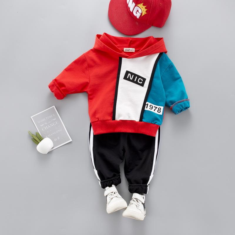 Bộ Quần Áo Bé Trai Cotton Nguyên Chất Áo Len Thu Đông Phù Hợp Với Bé Trai In Chữ Cái Mũ Trùm Đầu Quần Áo Thể Thao Cho Bé 2 phù Hợp Với