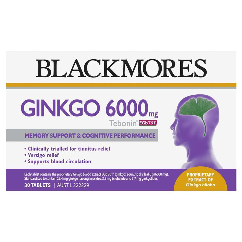Blackmores Ginkgo 6000mg 30 Tablets