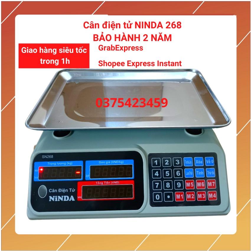 cân điện tử tính tiền bán hàng siêu thị, tạp hóa,hoa quả NINDA (SN268) 30Kg/5 được làm bằng thép không gỉ