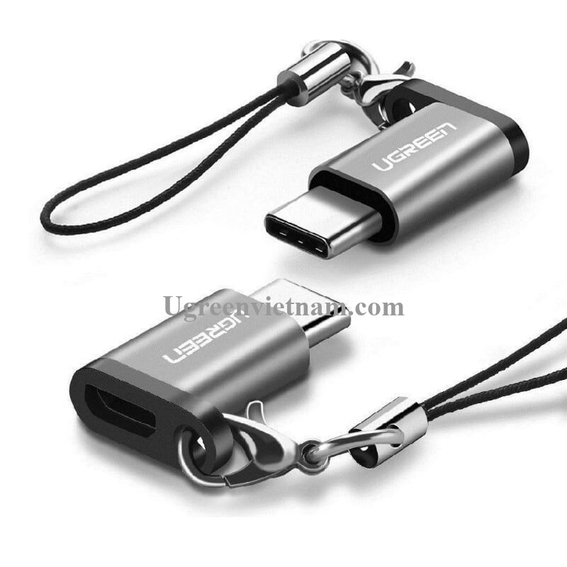 Ugreen 40945 Màu Xám Đầu chuyển đổi TYPE C sang MICRO USB vỏ nhôm cao cấp dáng móc khoá US189 - Hàng chính hãng