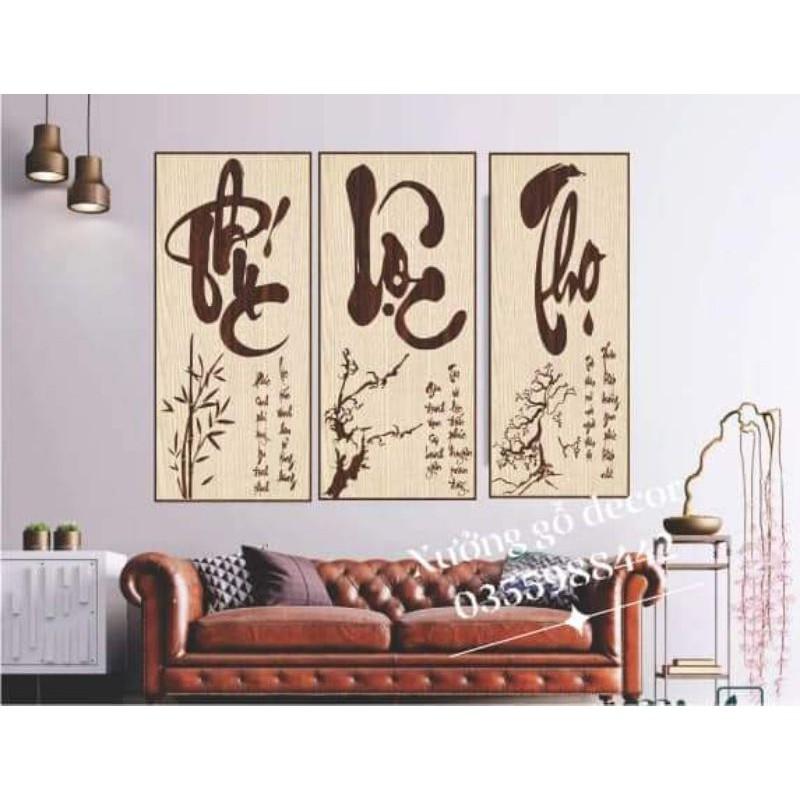 Tranh Thư Pháp Chữ Tâm, Chữ Phúc, Chữ Đức, Chữ Lộc,Chữ Thọ, Kiểu Họa Tiết