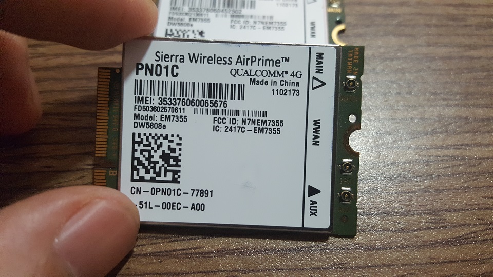 Card wwan 4G Sierra Wireless Dell DW5808e dùng cho laptop dell E5550, E7250, E7450, Venue 11 Pro - Hàng nhập khẩu