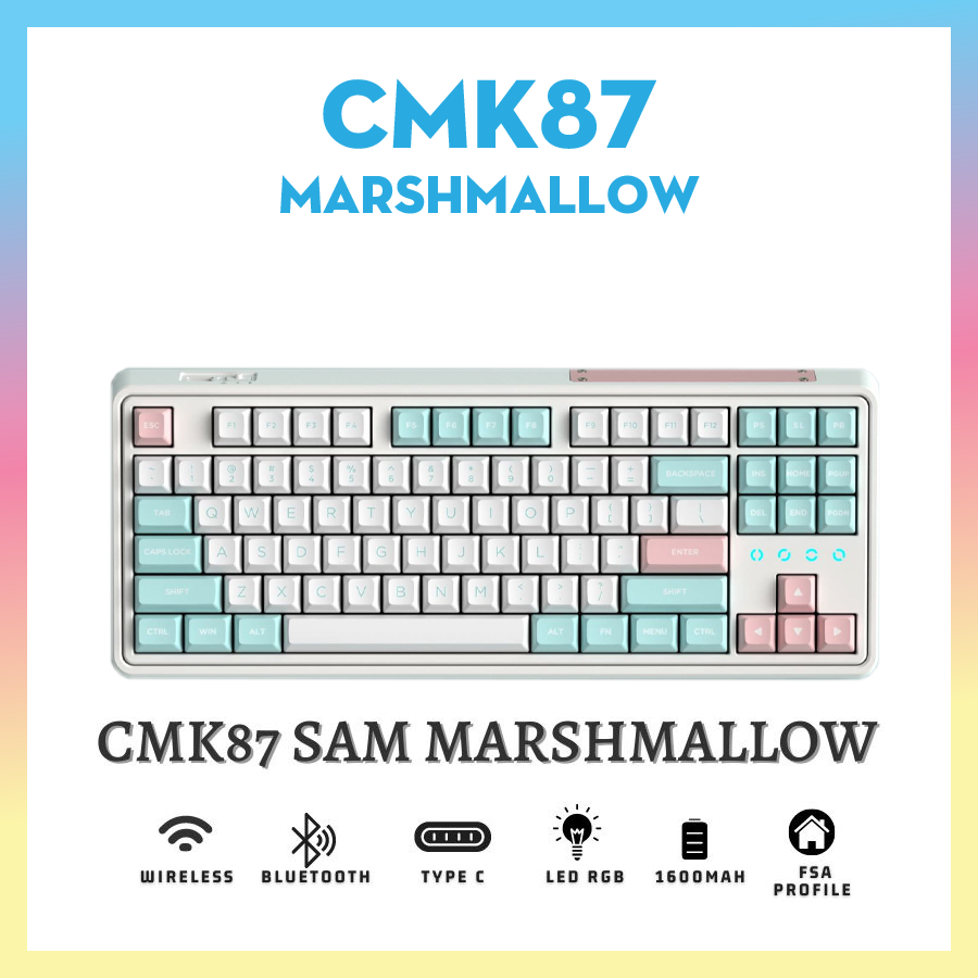 Bàn phím cơ FL-Esports CMK87SAM Marshmallow 3 Mode - Hàng chính hãng