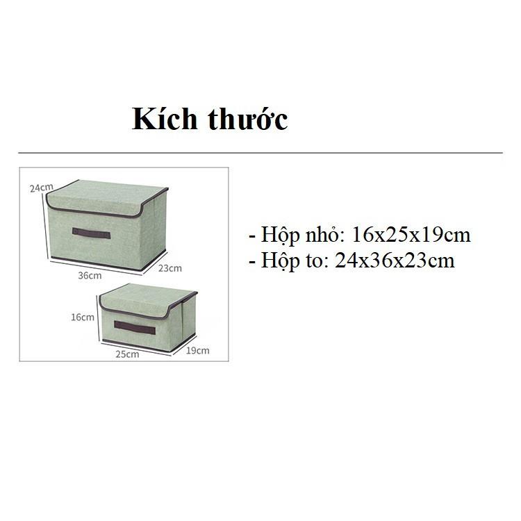 Bộ 2 Hộp vải đựng đồ tiện lợi thùng đựng quần áo đựng đồ đa năng