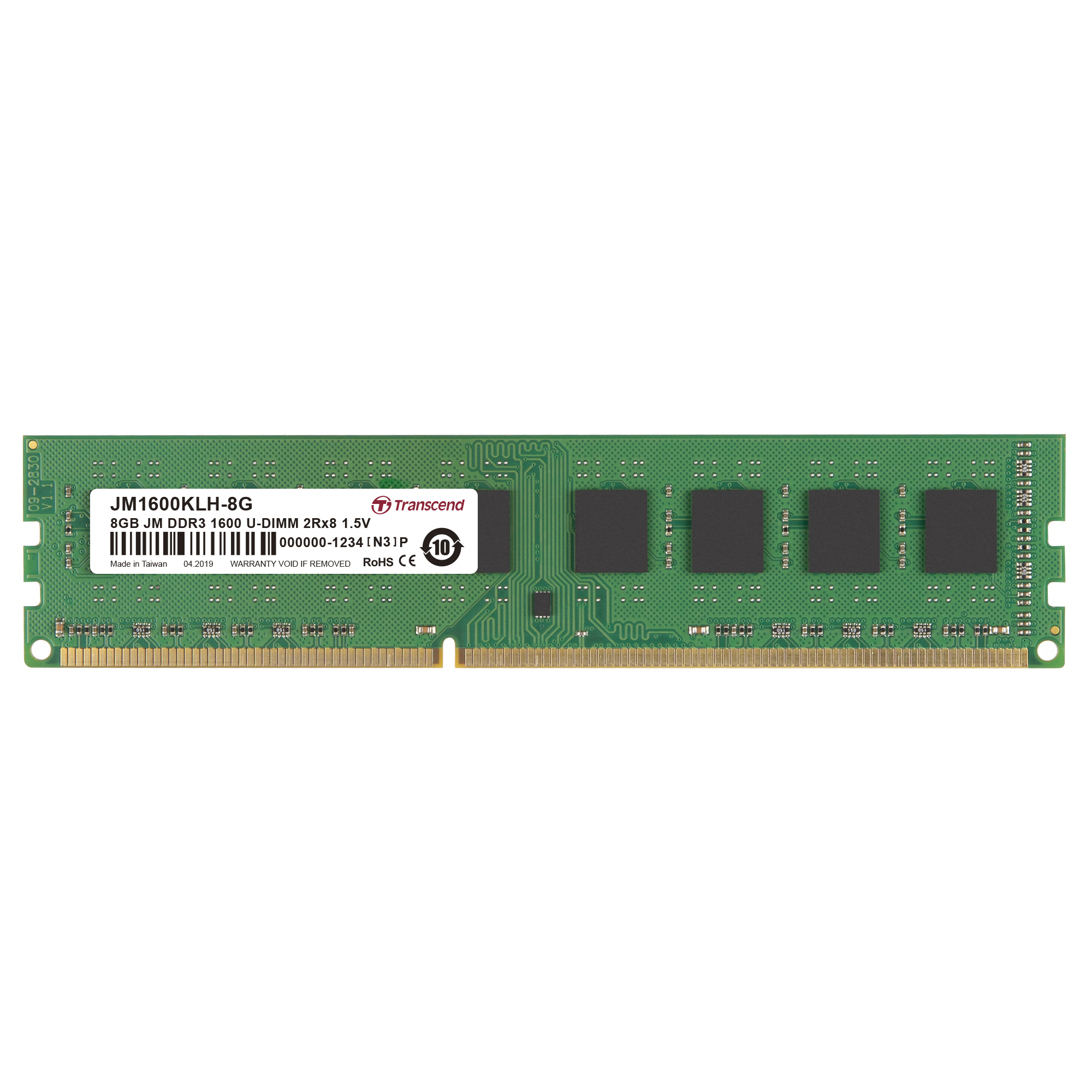 RAM PC Transcend 8GB JM DDR3 1600Mhz 2Rx8 (512Mx8)x16 CL11 1.5V Transcend - Hàng Chinh Hãng