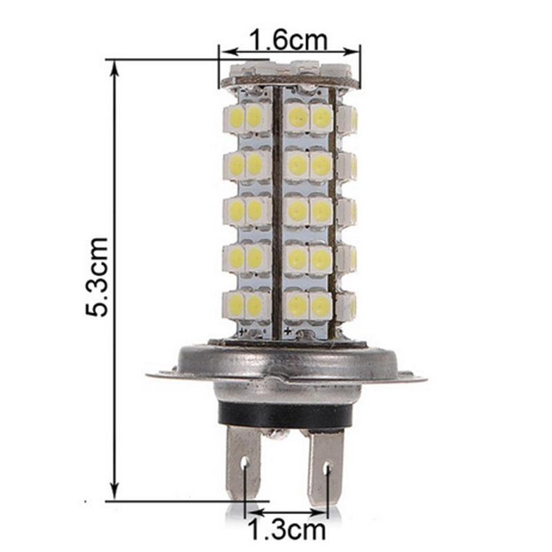 Xenon 68 SMD Car H7 6000K LED Light Bulbs for Fog Driving DRL Headlight Lamp