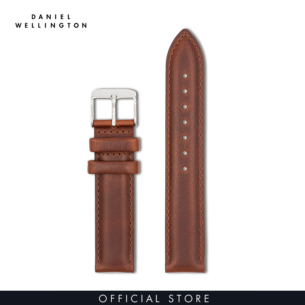 Dây da đồng hồ Daniel Wellington 18mm khóa màu bạc - Cho đồng hồ Classic 36mm - DW00200052