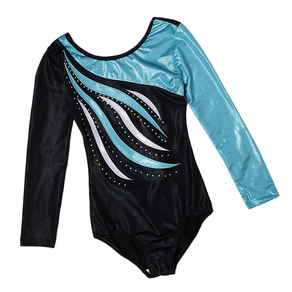 Kid Girl Leotard Ballet Dance Costume Long Sleeve Bodysuit Unitard Dancewear