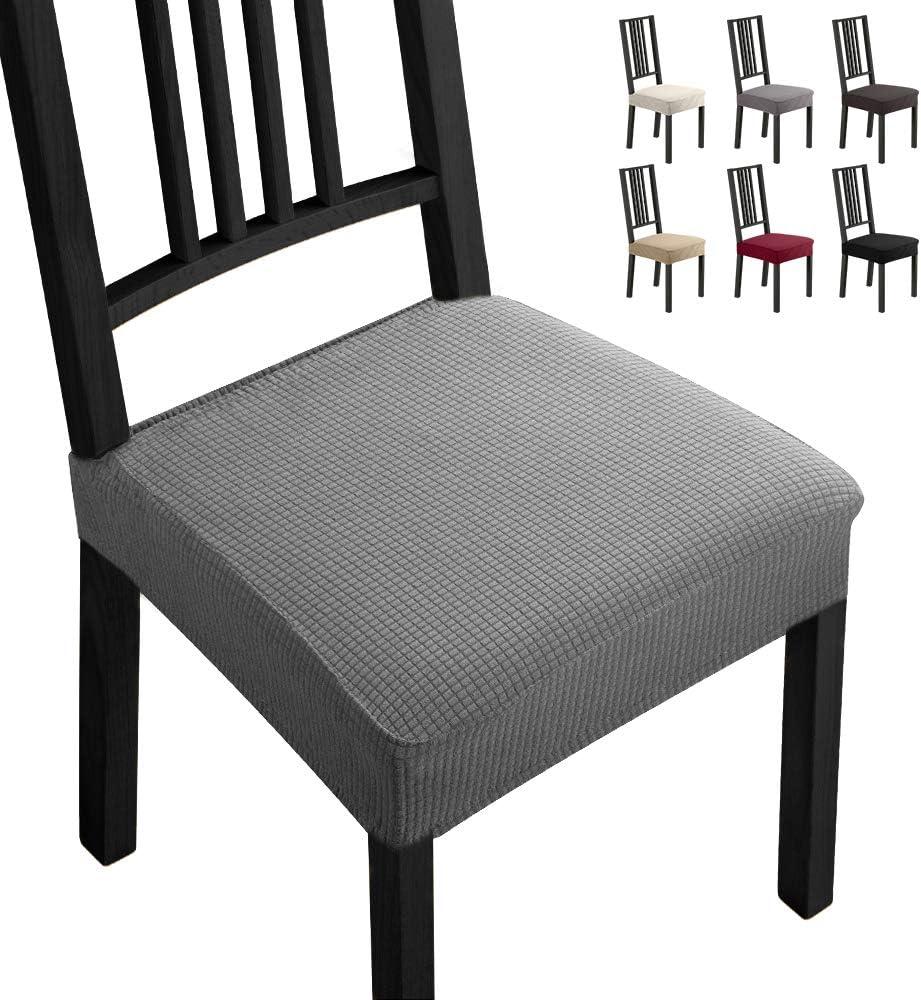 Bọc ghế 2 mảnh Bọc ghế ăn cho Universal Fit - Bọc Spandex Bọc ghế có thể tháo rời Rất dễ lau chùi và bền 2 Gói, Màu xám