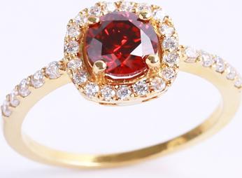 Nhẫn bạc đẹp cho nữ đính đá Cz đỏ cao cấp tphcm Gix Jewel N14