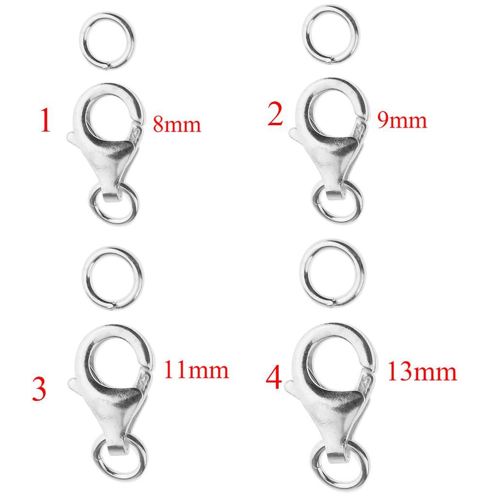 1 Piece 925 Sterling Lobster Claw Clasp with Jump DIY Craft 8mm