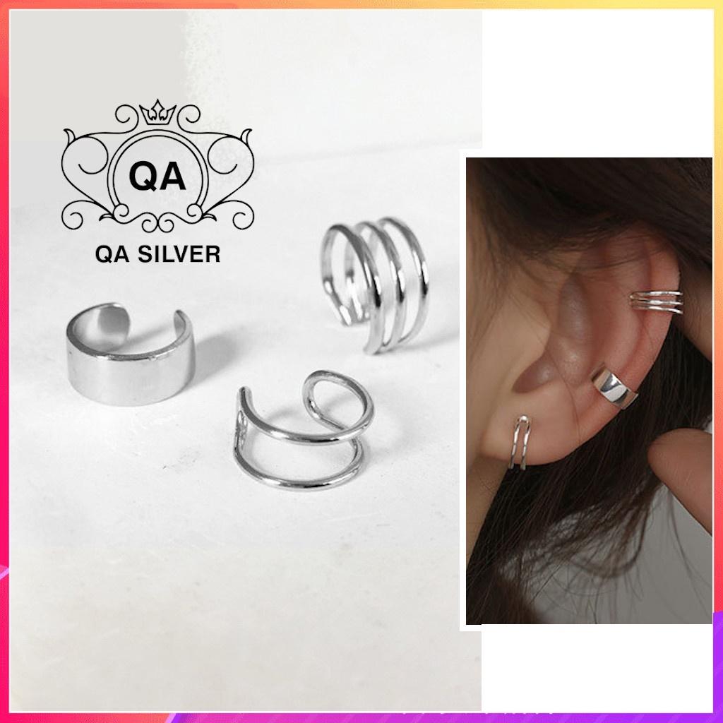 Khuyên tai bạc 925 kẹp vành không cần lỗ layer bông nam nữ S925 EARCUFF Silver Earrings QA SILVER EA201202
