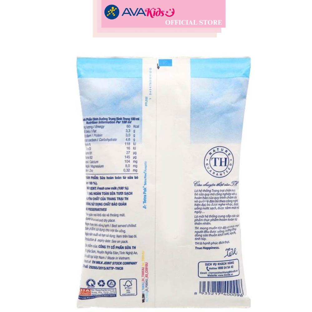 Thùng 48 bịch sữa tươi tiệt trùng TH true MILK không đường 220 ml (từ 1 tuổi)