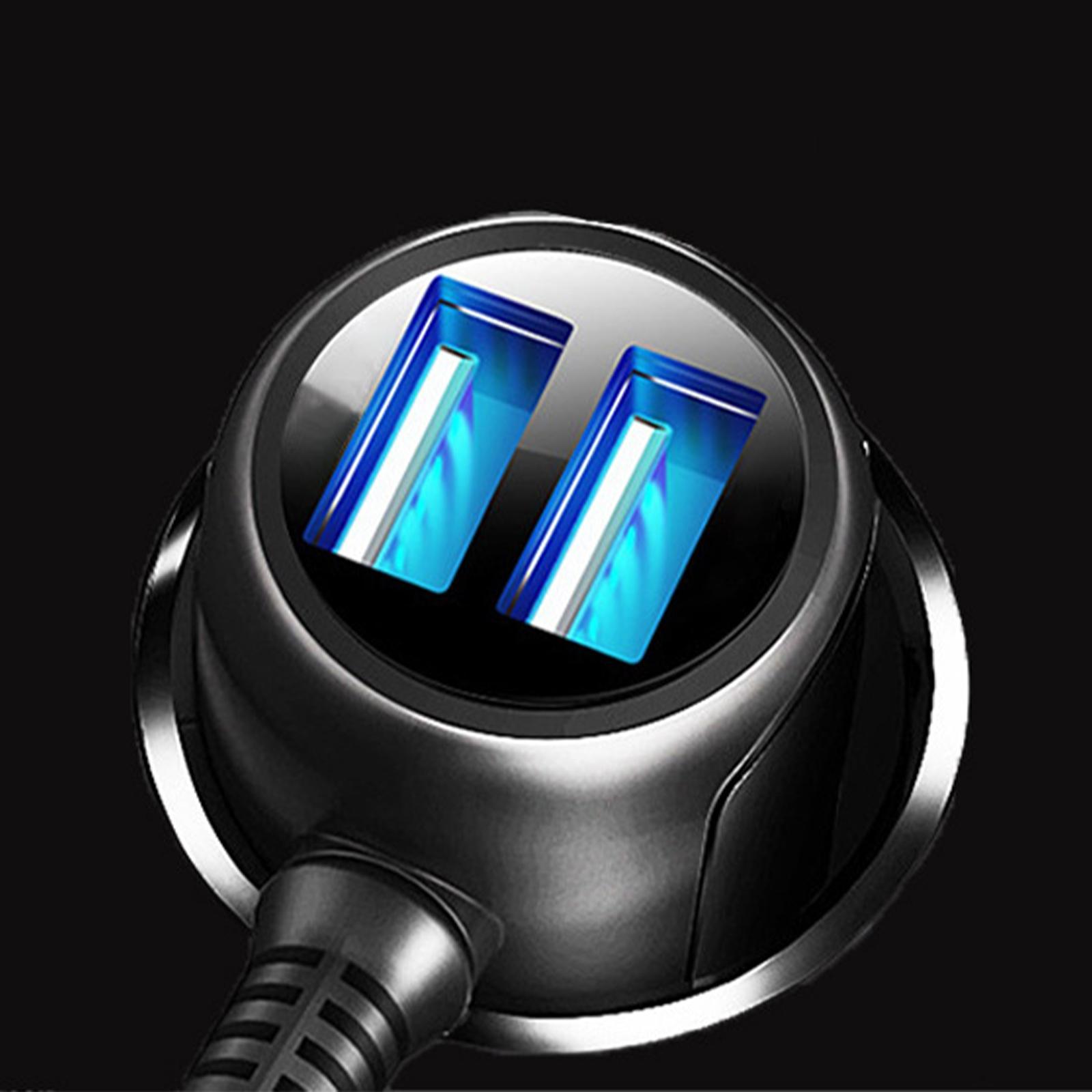 USB Car Charger with 3.5M Cable Lighter USB Charger Dual USB