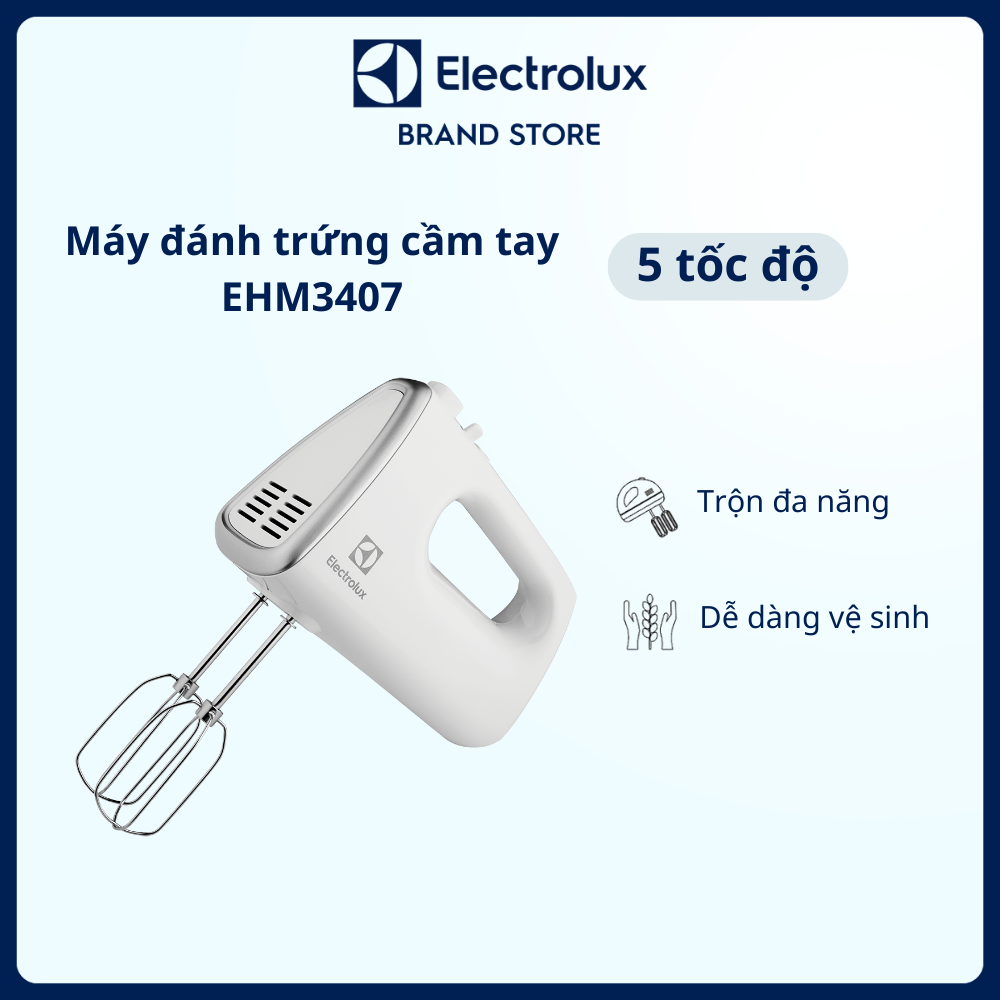 Máy đánh trứng cầm tay Electrolux EHM3407 - Trộn đa năng, dễ dàng vệ sinh [Hàng chính hãng]