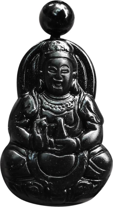 Mặt Dây Chuyền Phật Bà Đá Obsidian  Ngọc Quý Gemstones MD48
