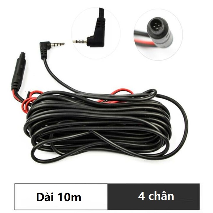 Dây kết nối camera hành trình và camera lùi, jack 2.5mm, chân kết nối 4 chân - Hàng nhập khẩu