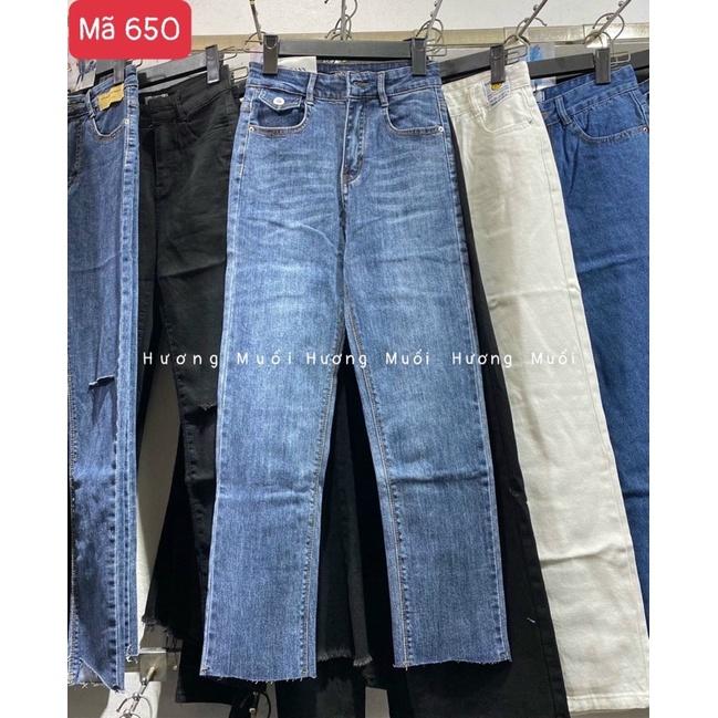 Quần jeans ống đứng nắp túi - mã 650