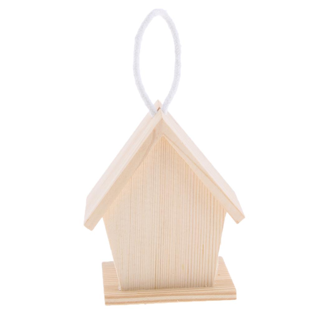 Bird Nest Natural Wood House DIY Parrot Parakeet Hanging Hamster Cage Toy