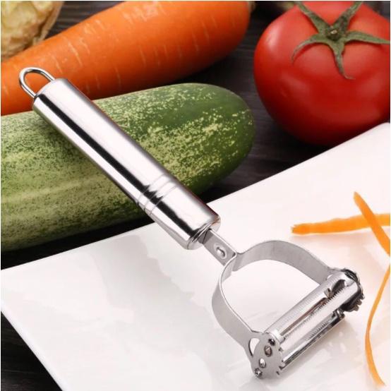 Nạo rau củ quả, gọt trái cây, dụng cụ bào sợi thép không gỉ inox 304 cao cấp đa năng 2 in 1