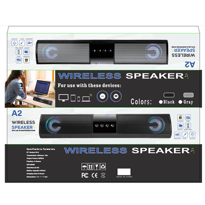 Loa bluetooth speaker A2 dáng dài 2 loa cực đỉnh, kiểu dáng sang trọng hỗ trợ thẻ nhớ, đài FM