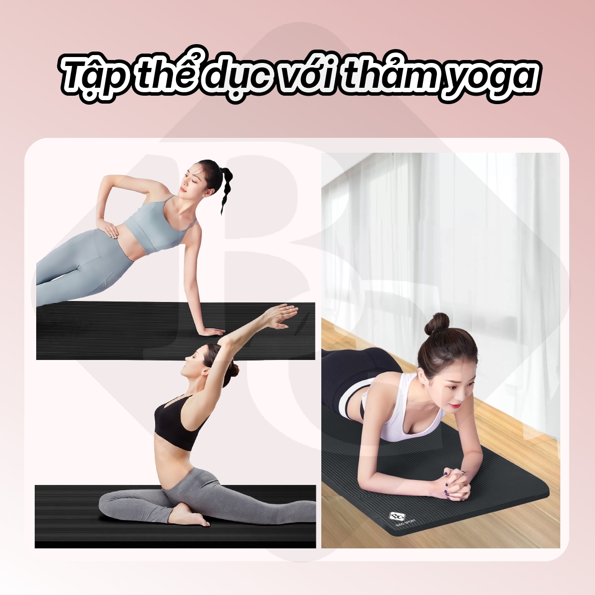 Thảm tập yoga gym  siêu dày 10mm &amp; 15mm  chất liệu cao su NBR tập thể dục tại nhà, đệm văn phòng, thảm dã ngoại du lịch