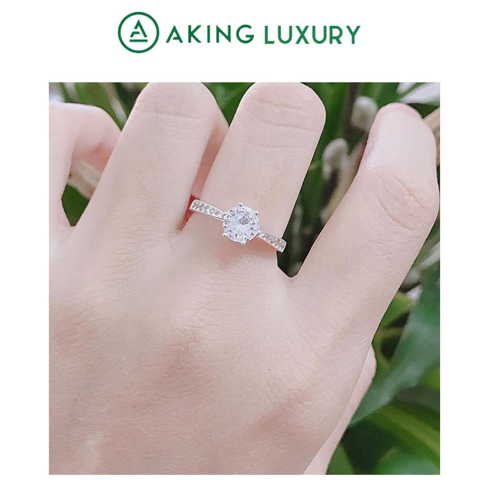 Nhẫn nữ AK06 cao cấp, Nhẫn Bạc Nữ đính đá nhiều màu. Nhẫn nữ mới nhất 2021