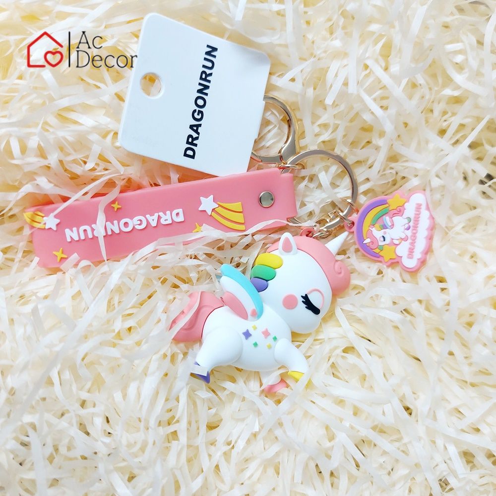 Móc Khóa Kỳ Lân Unicorn Trắng Hồng, Xanh Ngọc / Móc Khóa Ô Tô, Xe Máy Cao Cấp Siêu Đẹp