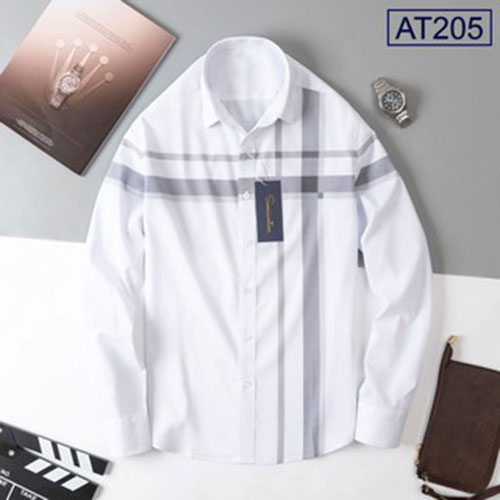 Áo Sơ Mi Nam Trắng Công Sở Thương Hiệu ANTON  Dài Tay Họa Tiết Kẻ Sọc Cotton - AT205