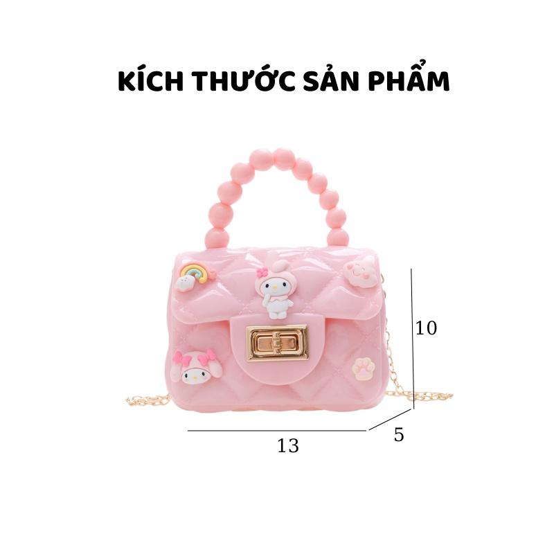 Túi đeo chéo mini cho bé gái, túi xách trẻ em xinh xắn dễ thương nhiều màu chất liệu nhựa dẻo an toàn Xu Xu Kids