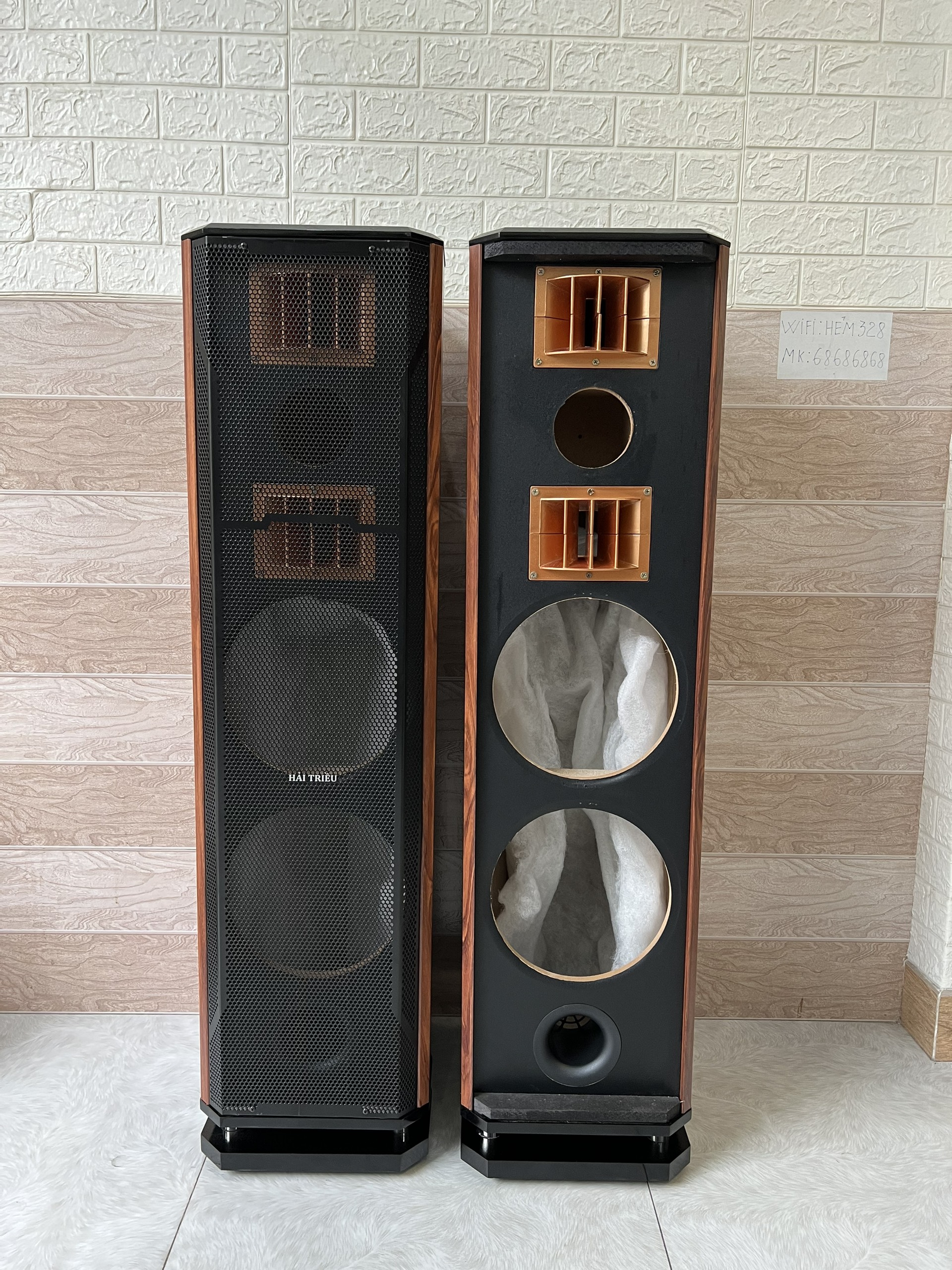 Vỏ thùng loa đứng 25 sử dụng 2 bass 25, 2 chép, 1 mid Hải Triều