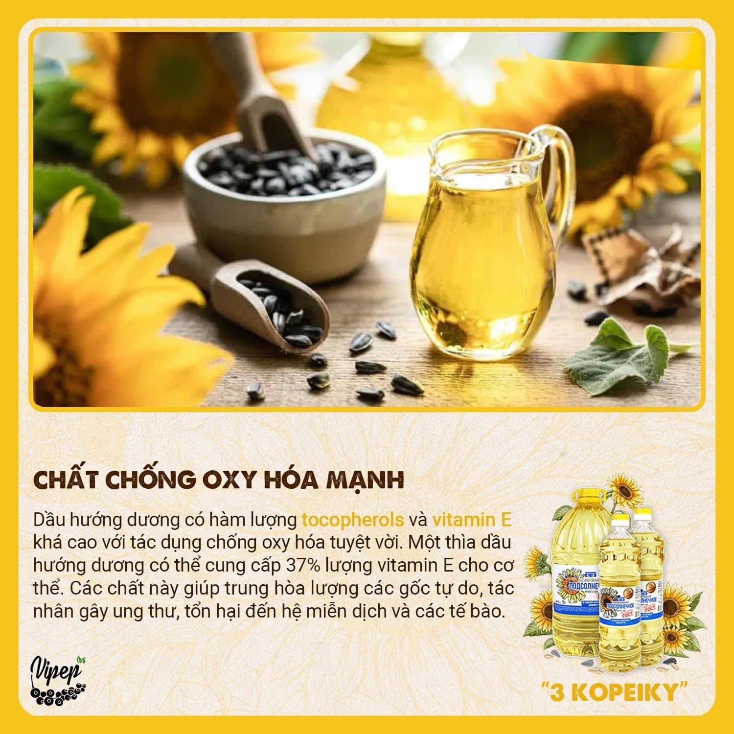 Combo 2 Chai Dầu Ăn Hướng Dương Organic Nhập Khẩu Nga Vipep Chai 1L