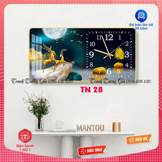 Tranh đồng hồ treo tường trang trí nhà cửa {giá xưởng} kim trôi - Tặng pin và đinh treo